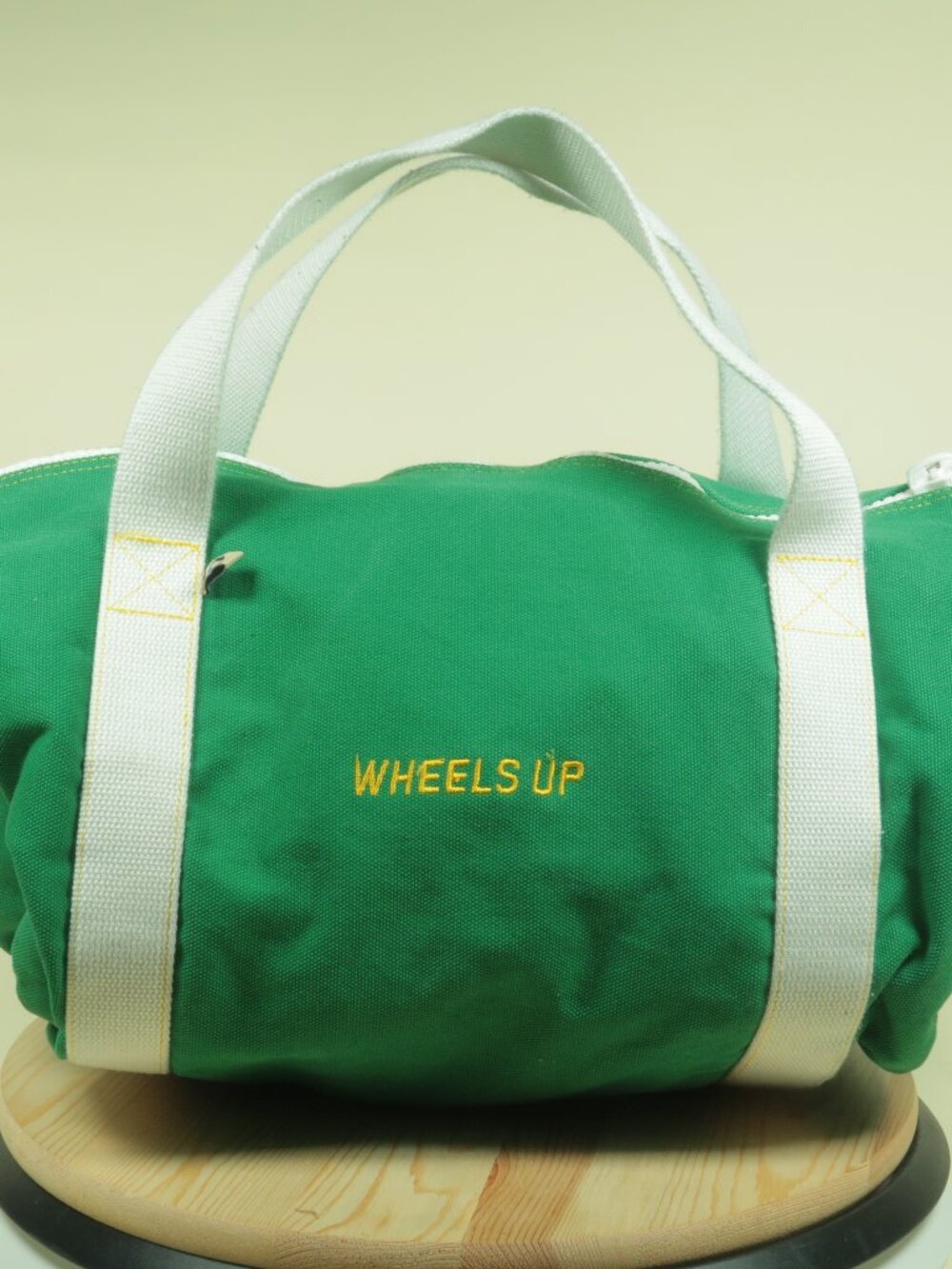 Hudson Sutler WHEELS UP Canvas Golf Tote Mens Kelly Green Duffel Bag Cotton